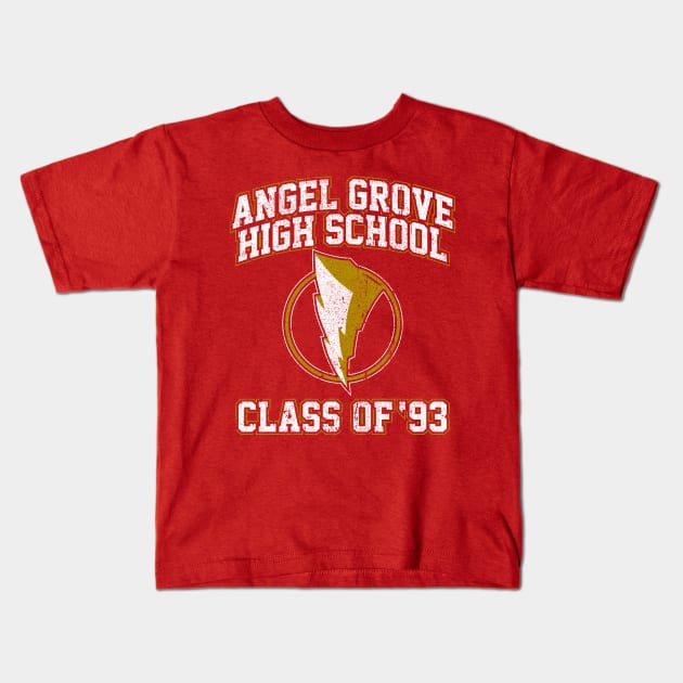 Angel Grove High School Class of 93 Kids T-Shirt by huckblade